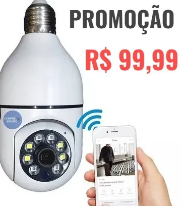 Camera Ip Inteligente Lampada Wifi