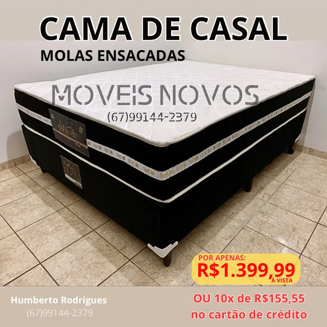Cama de casal de Molas Ensacadas