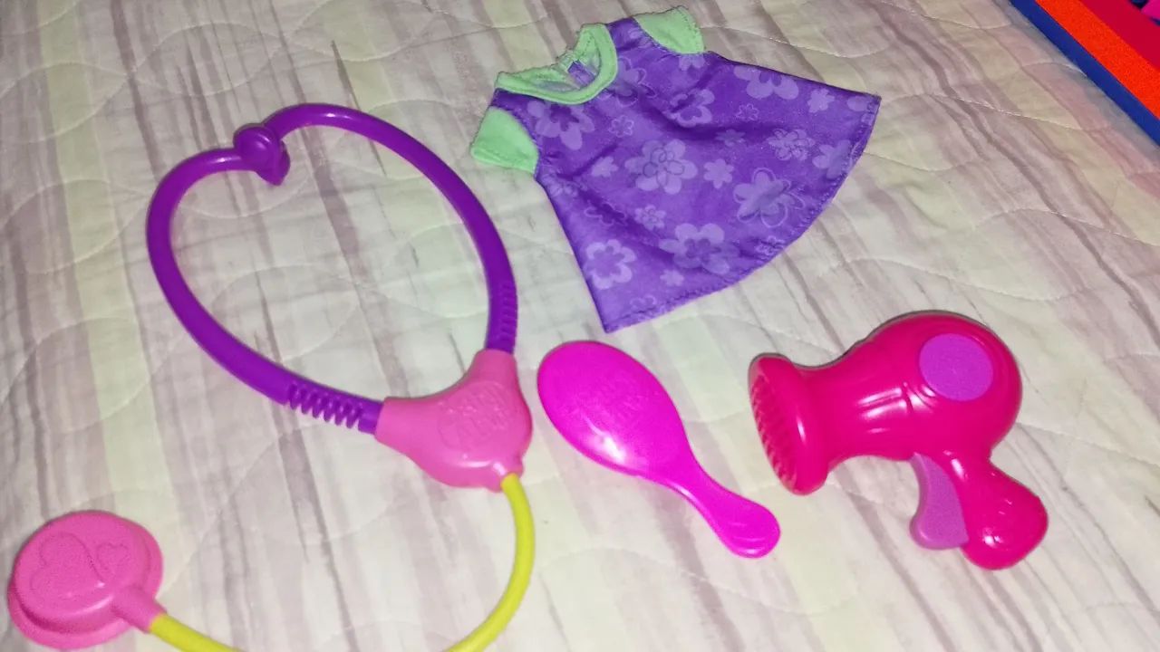 Kit de Acessórios para bonecas baby aliveetoscópio, Pente e Secador