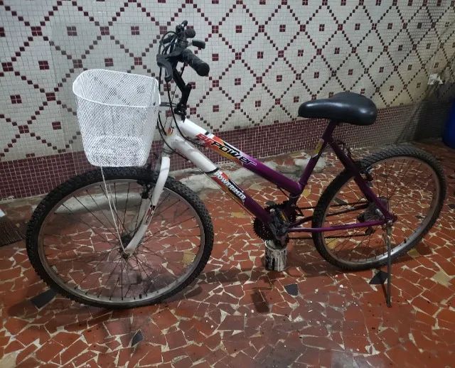 Bicicleta Feminina Power Mtb 18 Marchas Cestinho 