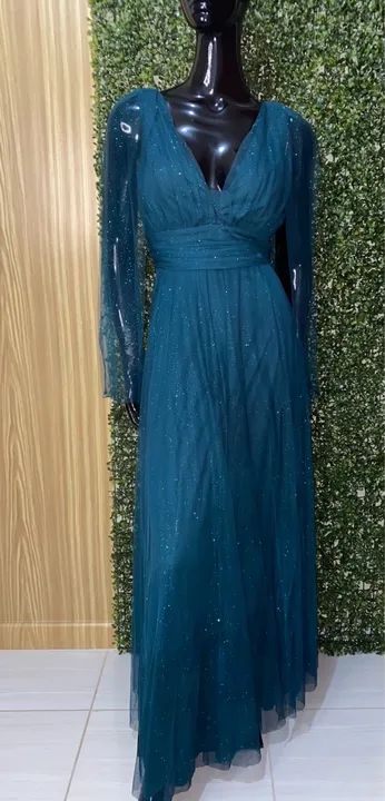 Vestido Longo verde com Brilho (GG) - Foto 2