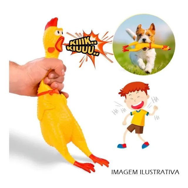 Brinquedo Pet - Frango De Borracha 29cm - Foto 3