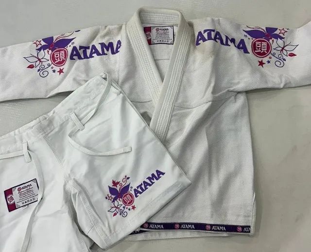 Kimono Jiu Jitsu Branco Trançado F1 Leticia Ribeiro 3.0 Edição Limitada Atama