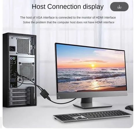 Cabo conversor VGA para HDMI com saída de áudio - Foto 4