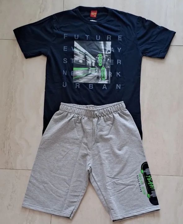 Conjunto bermuda e camisa masc 12 anos