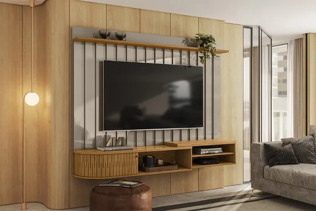 Painel Bancada Suspensa Imola Fendi.Naturale Madetec - Entrega Rápida!