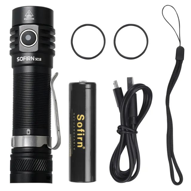 Sofirn SC18 1800lm edc Lanterna usb C Recarregável sst40 led 18650 Optics Lens - Foto 3