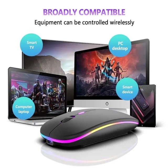Mouse sem fio com RGB - Foto 3