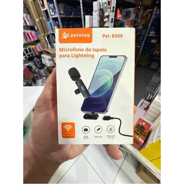 Microfone De Lapela Sem Fio Lightning - Peining  cod: 3531 - Foto 3