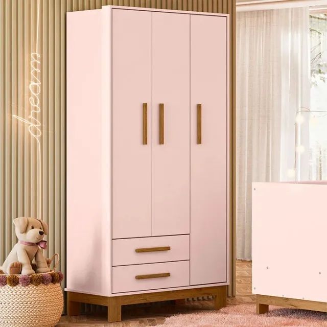 Guarda Roupa Infantil 3 Portas 2 Gavetas Retrô DIVIDIMOS EM ATÉ 10X SEM JUROS - Foto 2