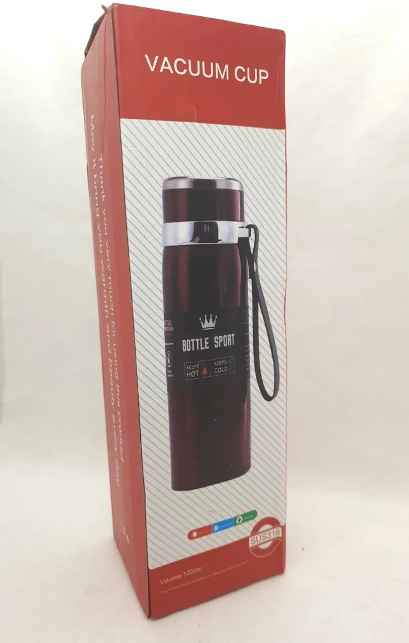 Garrafa 1000ml Inox Térmica Com Infusor Prata e Dourada - Foto 2