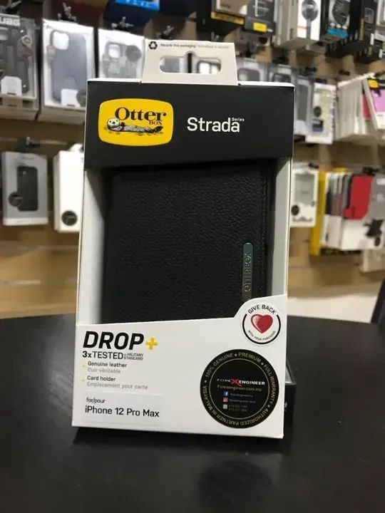 CAPA CARTEIRA OTTERBOX STRADA COURO IPHONE 12 PRO MAX AUTENTICA