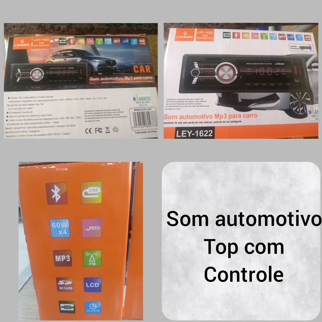 Som de carro com controle remoto