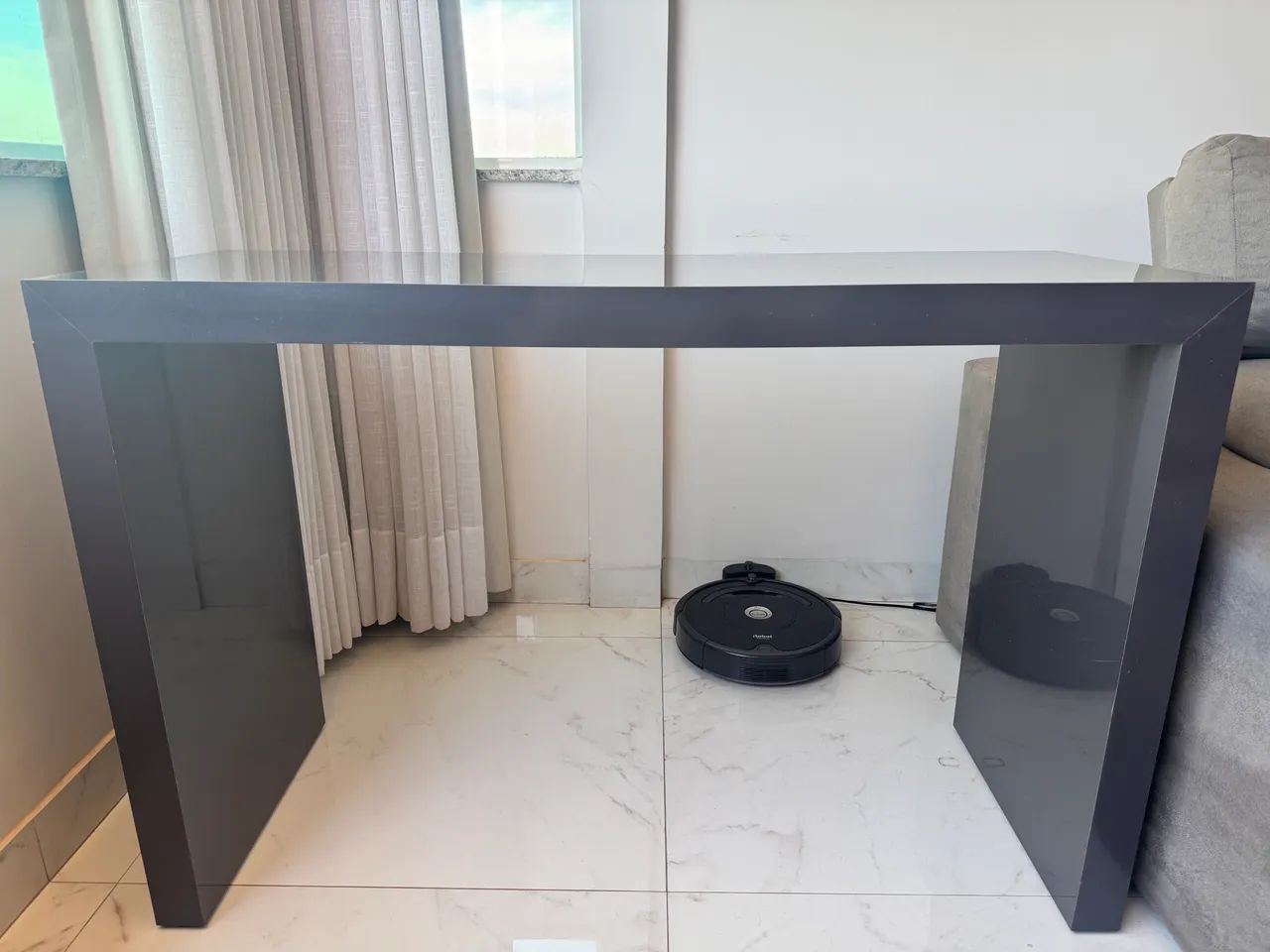 Aparador sala móvel rack cinza