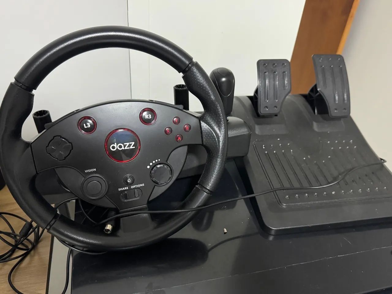 Volante & Pedal Force Driving Xboxone/ps3/ps4/pc Preto Dazz