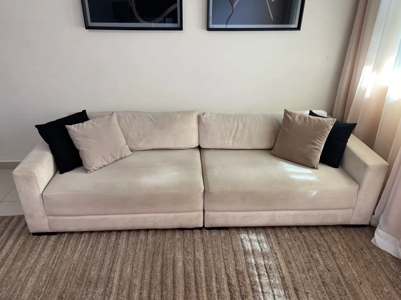 Sofá Artefacto Bege 4 Lugares  - Foto 3