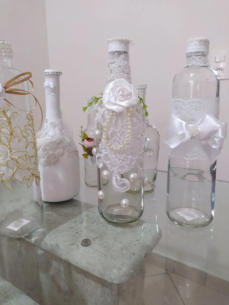 Garrafas Decoradas centro de mesa para festa 15 pcs - Foto 2