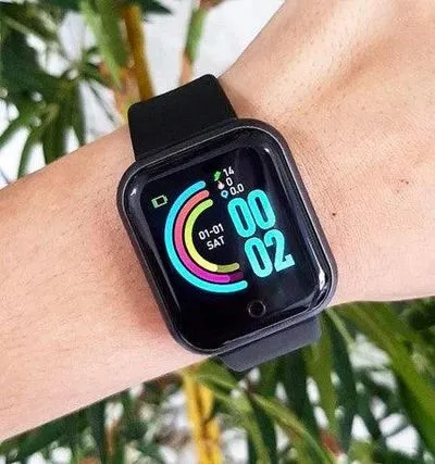 Relógio Smart D20 Pró Inteligente C/Whatsapp instagram Fac Cor da caixa Preto