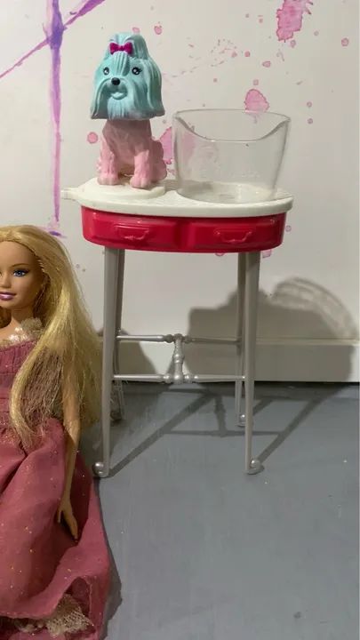 Kit Barbie e Pets + Cachorro banho de cor  - Foto 5