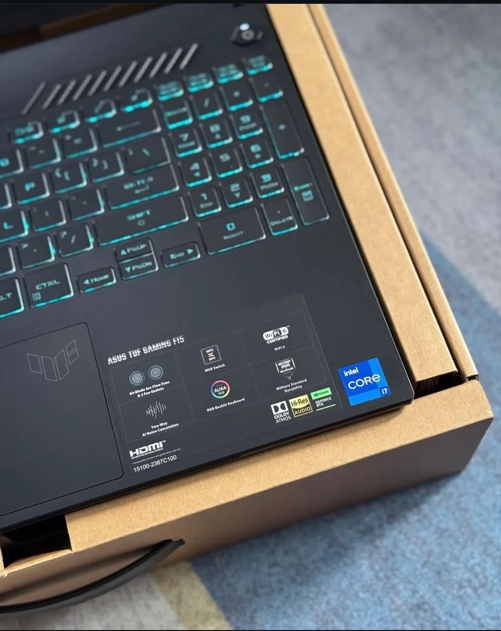 NOTEBOOK ASUS TUF GAMING F15 I7-12700H,NOTA,CAIXA,RTX 3050,16GB RAM,SSD 512GB,TECLADO RGB - Foto 3