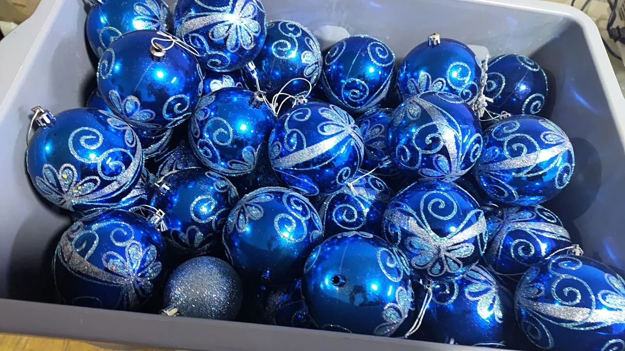 Kit Bolas Natalinas - Azul - Foto 2