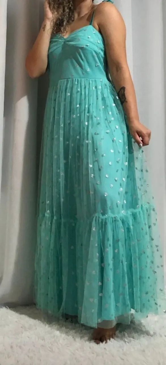 Vestido de festa verde de tule  - Foto 4