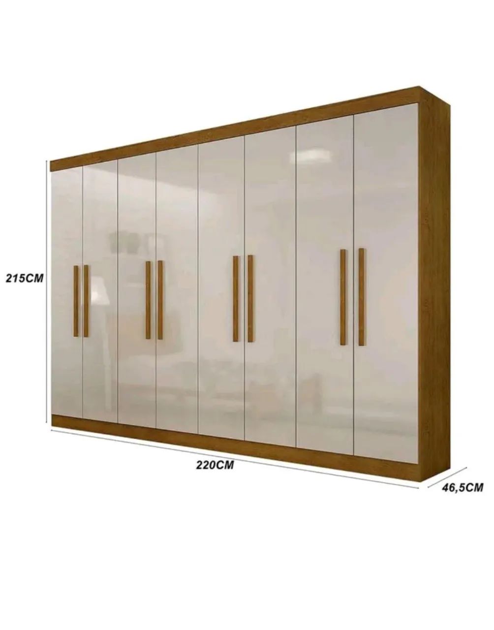 Guarda-Roupa 8 Portas 220cm Branco