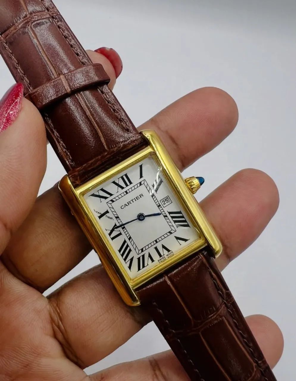Relógio CARTIER SANTOS PULSEIRA DE COURO 22 MM - Foto 5