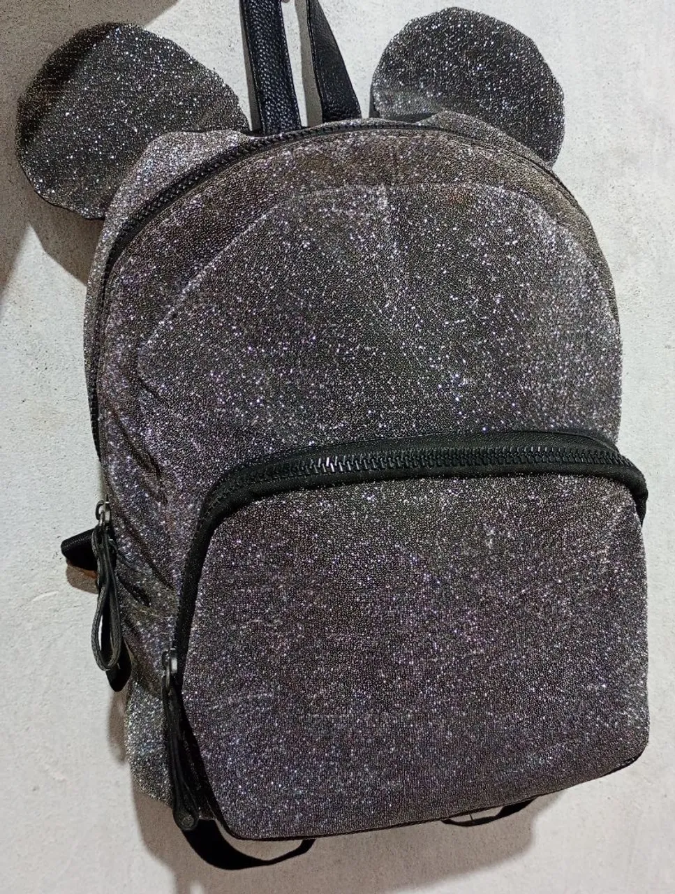 Mochila Mickey Glitter Cinza
