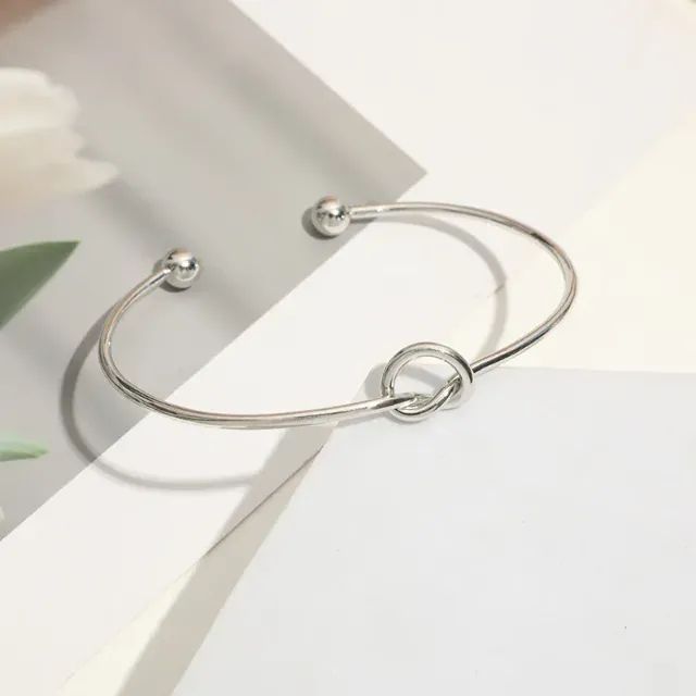 Bracelete Nó Coração Prateado - Foto 4