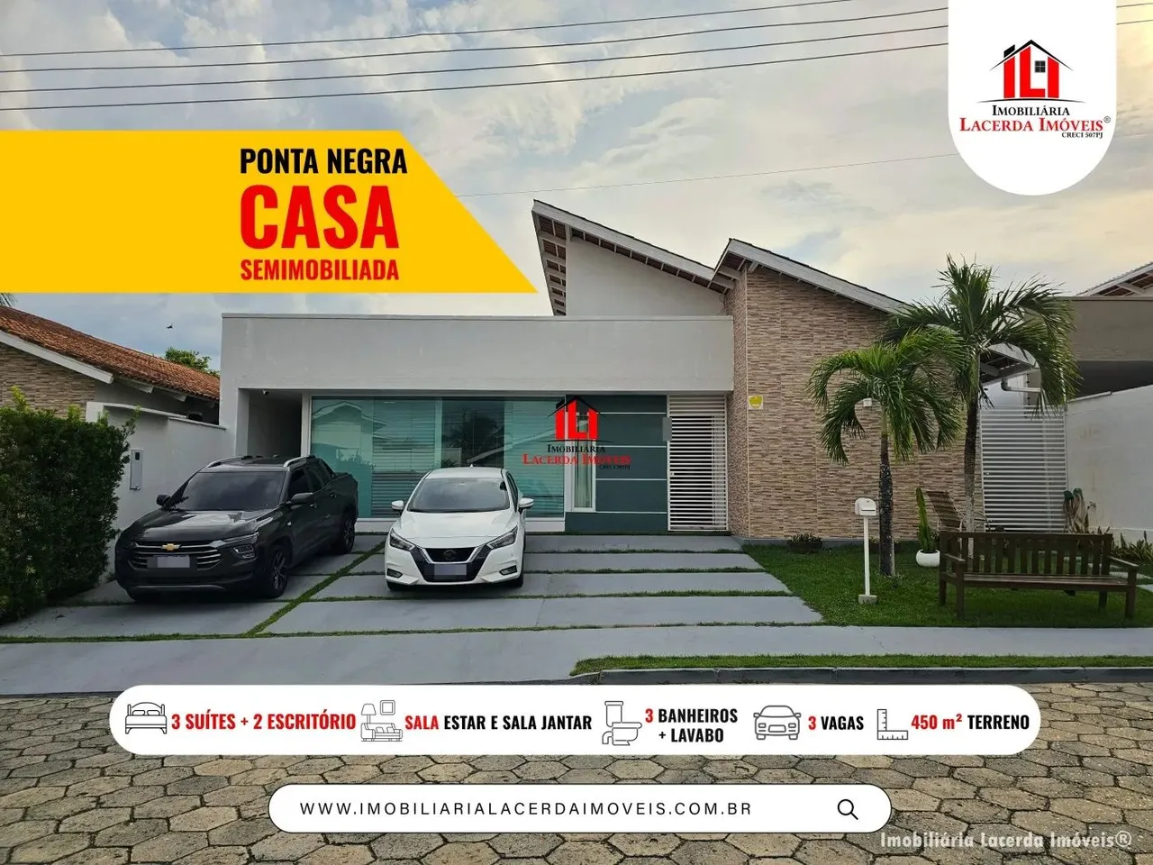 Casa em Condomínio para Venda em Manaus, Ponta Negra, 3 dormitórios, 1 suíte, 4 banheiros,