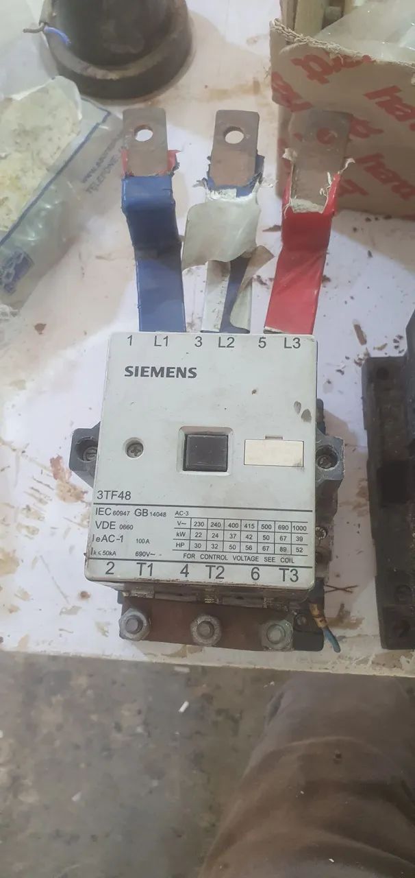 Contator Siemens 3tf48 220v 100a Amperes 