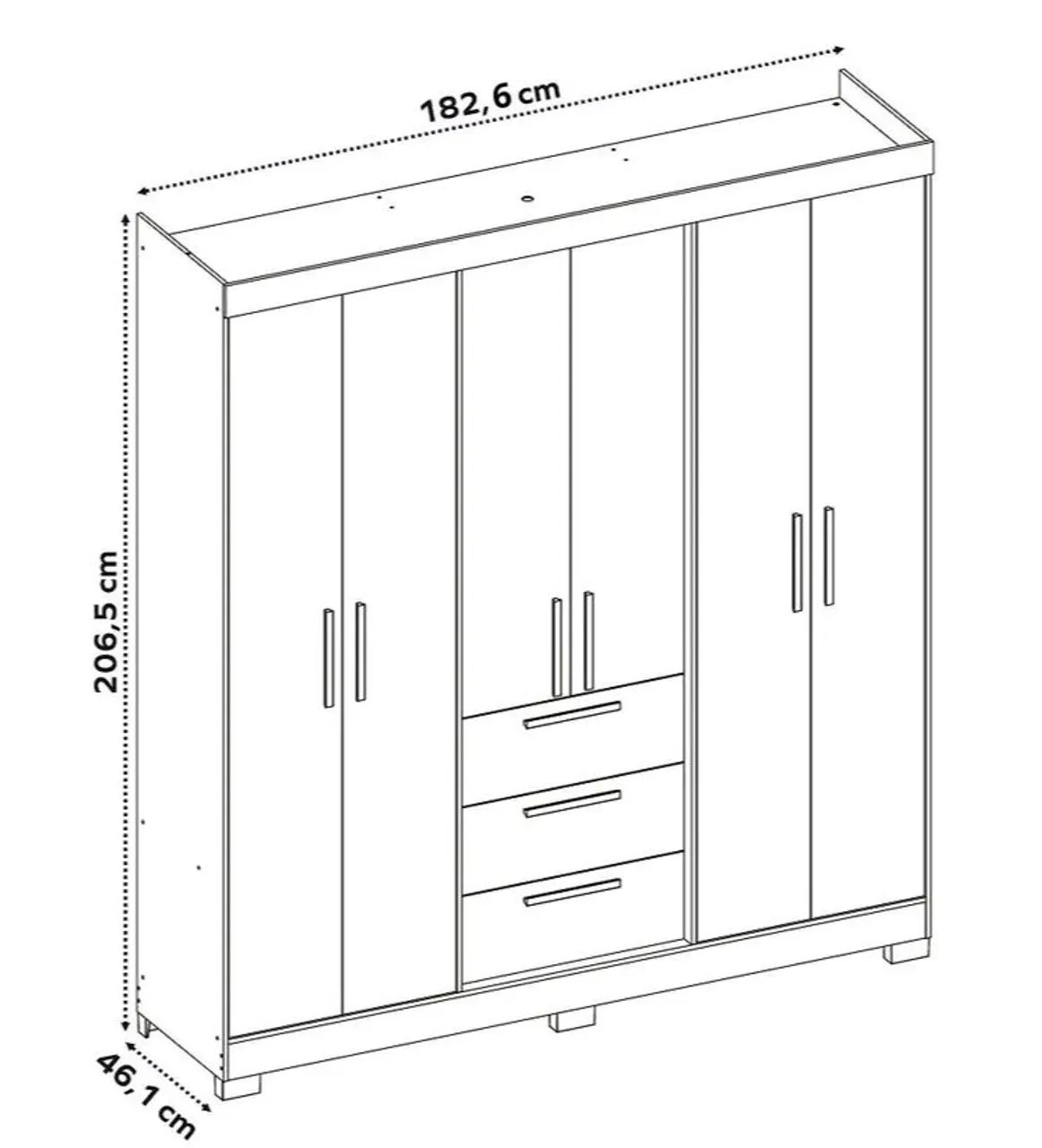 Guarda-Roupa 6 Portas Branco - Foto 3