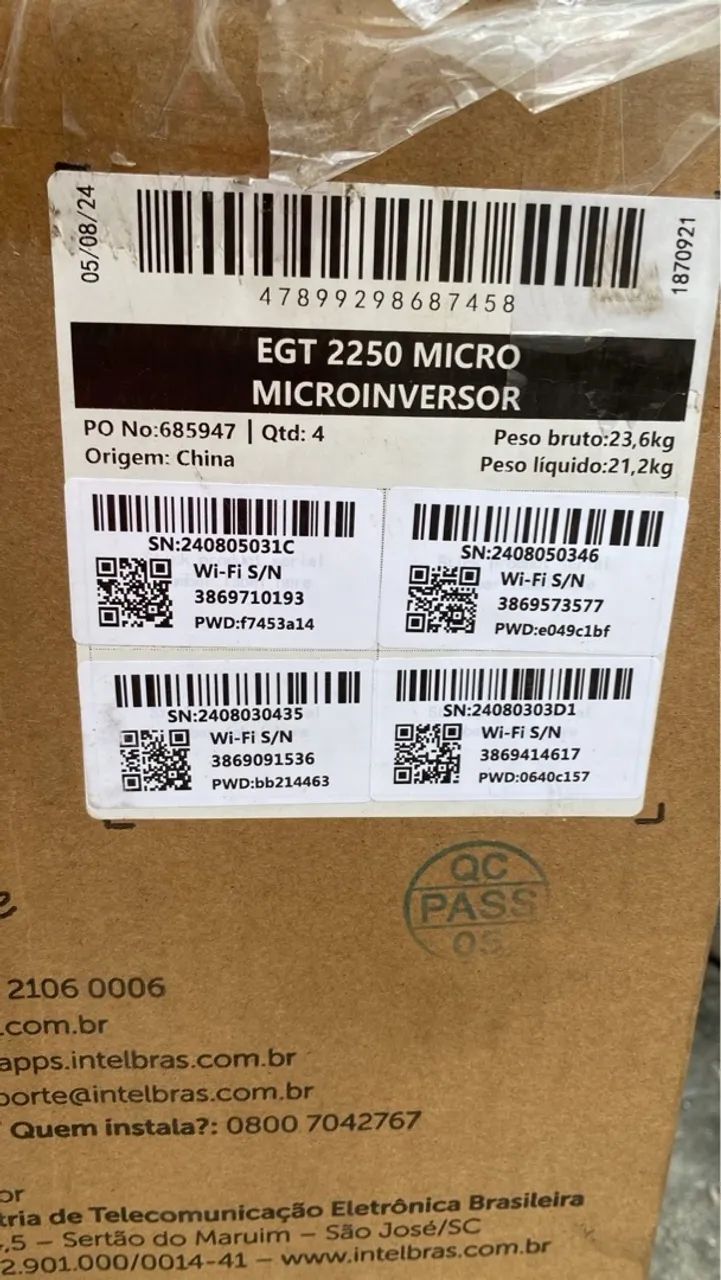 4 Microinversor EGT 2250 Micro
