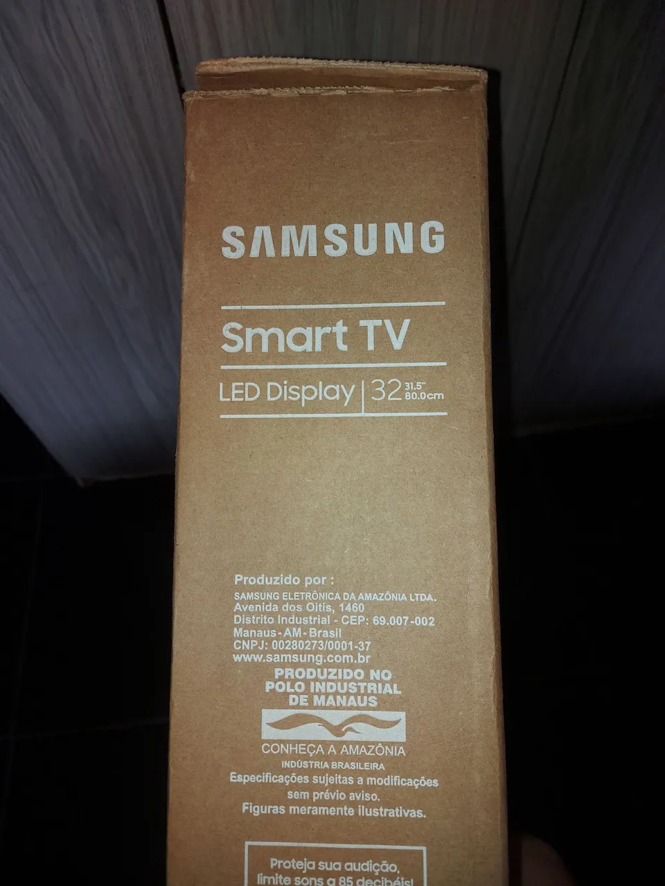 TV Samsung 32 polegadas Smart Nova, Na Caixa
