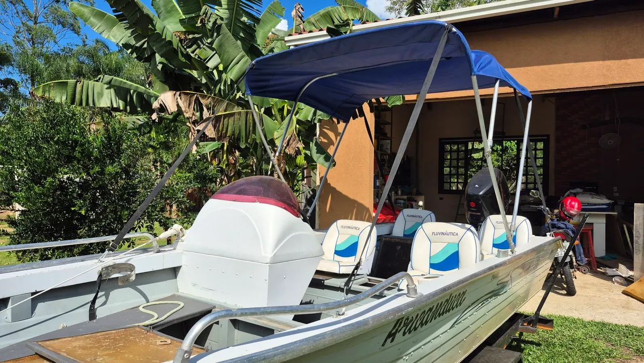 Barco alumínio 19 puma, com motor 50 Suzuki 4 tempo  - Foto 4
