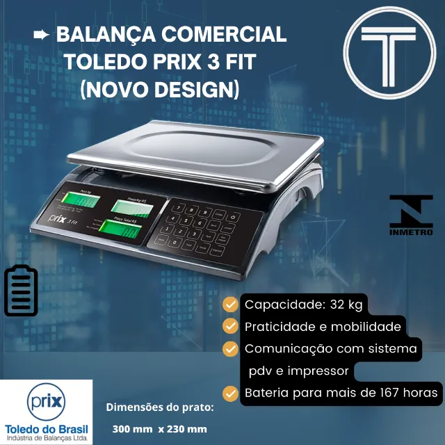 Balança Toledo Prix 3 Fit - 32kg (Nova e com Garantia)