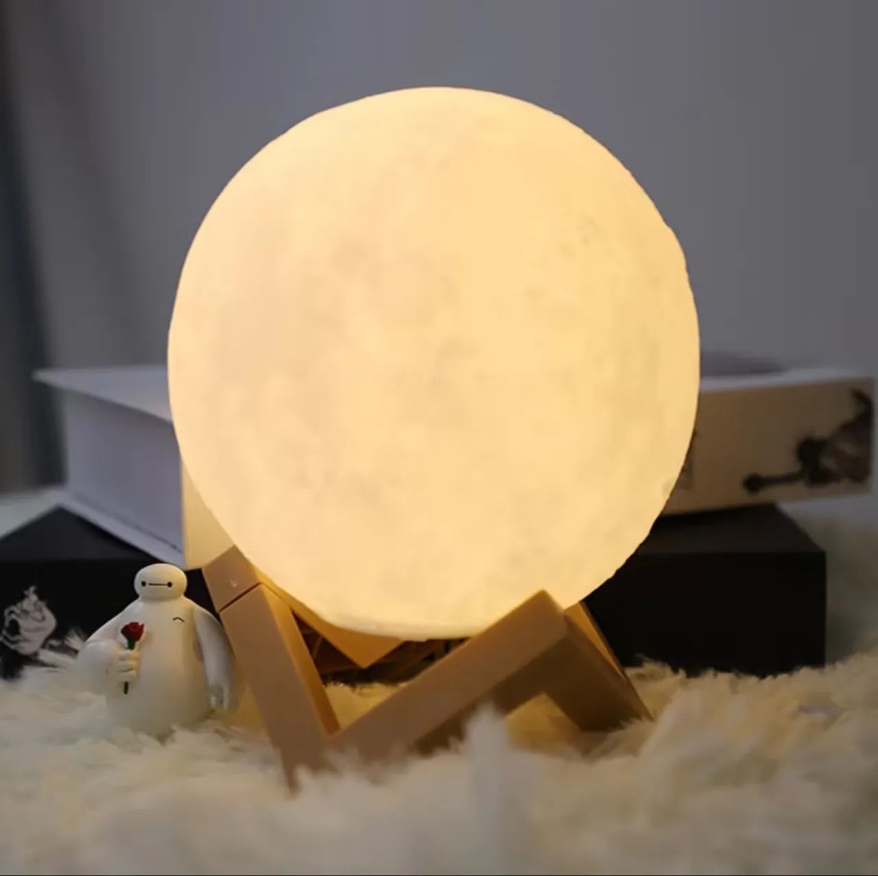 Luz Ins De Claro/Lâmpada De Mesa LED Em Forma De Lua 3D Para Decoração De Cabeceira