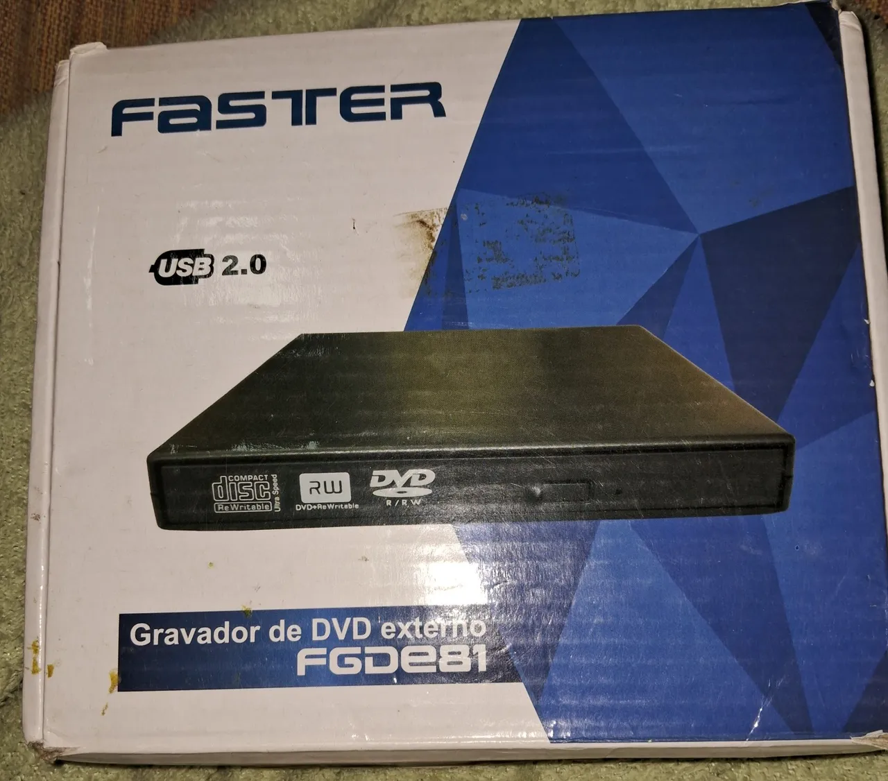 Gravador de DVD externo Faster FGDE81 USB 2.0