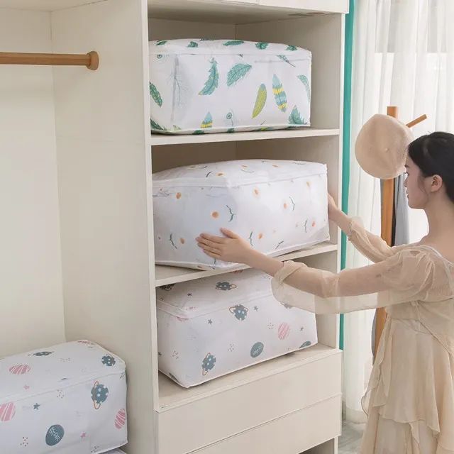 Organizador Multiuso Caixa Organizadora de Guarda Roupas à Prova de Poeira Com Ziper