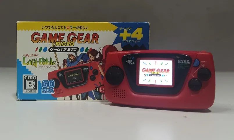 Game gear Micro Vermelho original com 4 jogos na memória, aceito cartão.
