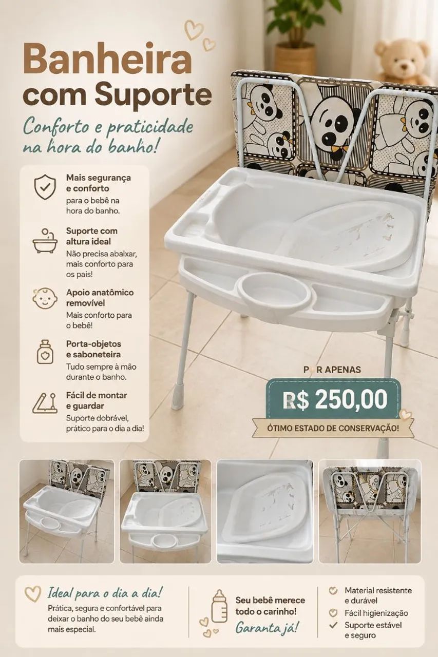 Banheira com suporte