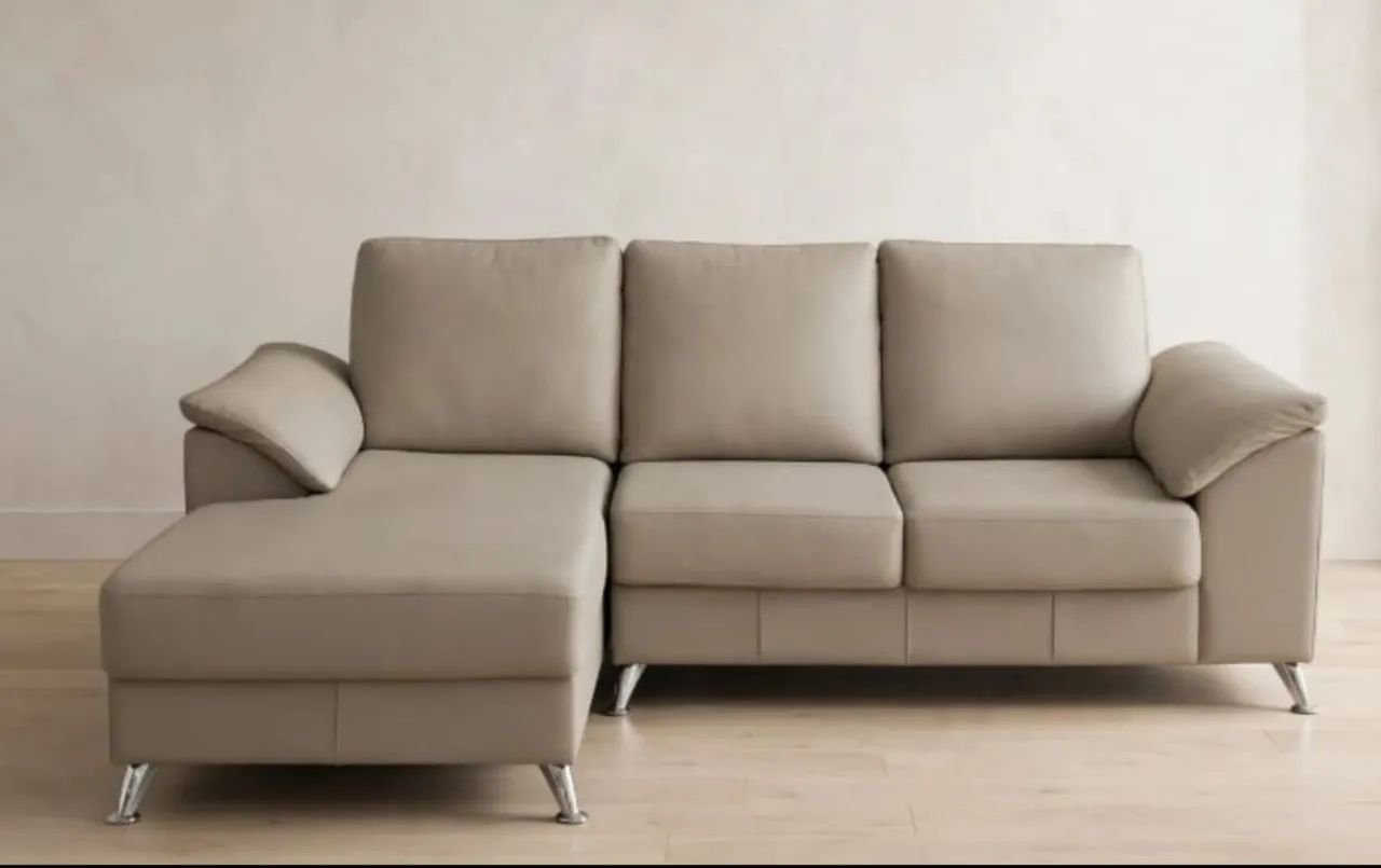 Sofá 2 lug + Chaise Couro