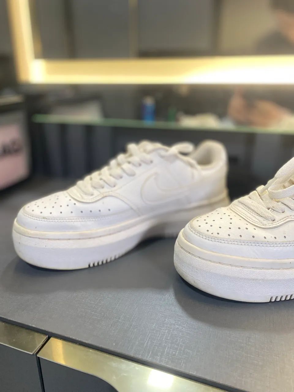 Tênis Nike Air Force 1 Plataforma Branco - Original - Foto 2