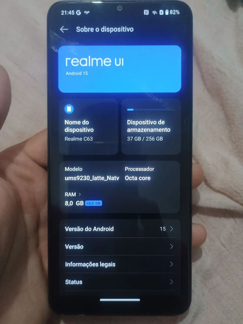 Realme c63 256gb memória 8gb Ram com biometria. - Foto 2