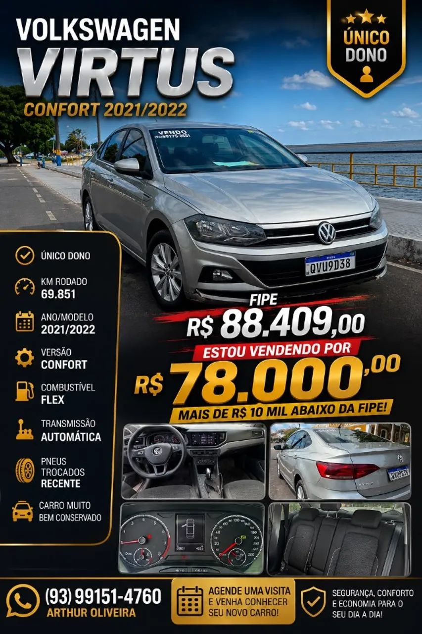 Volkswagen Virtus VIRTUS Comfort. 200 TSI 1.0 Flex 12V Aut 2022
