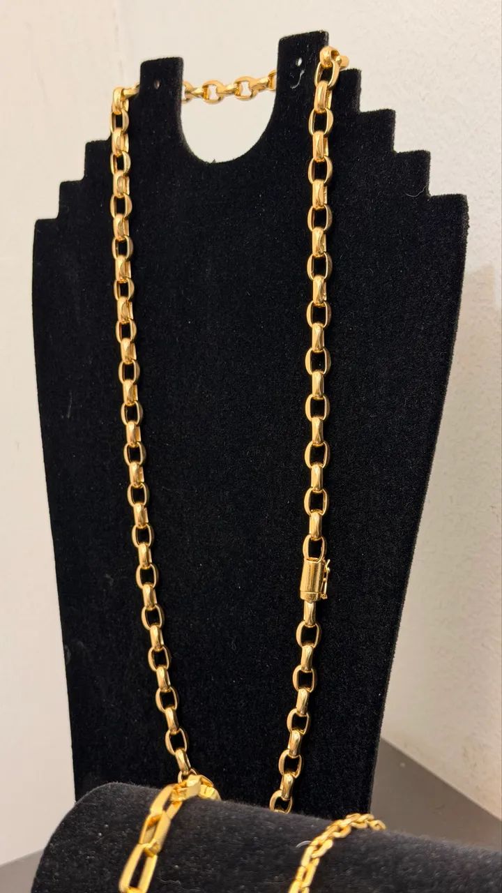 CORDÃO OURO 18k MODELO CADEADO  - Foto 3