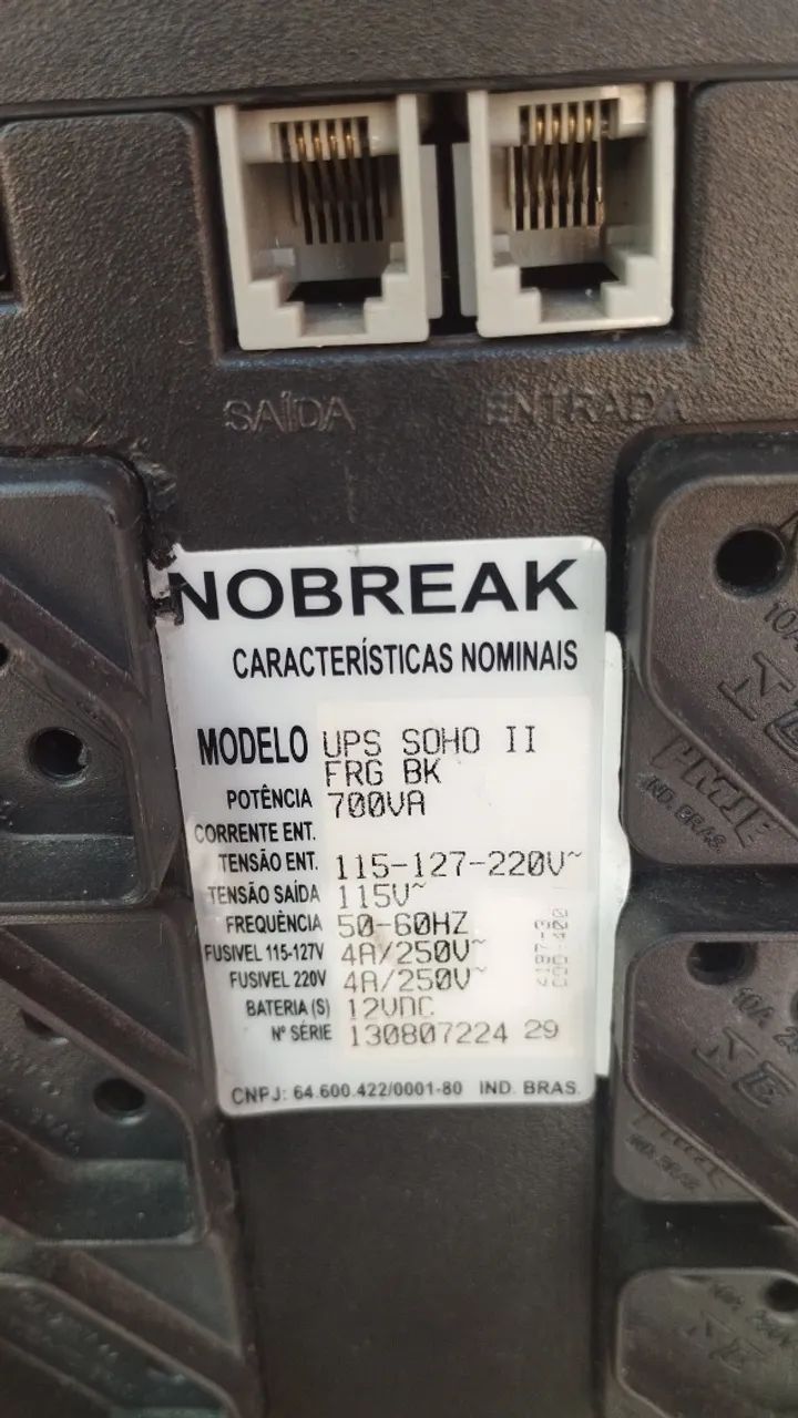 Nobreak UPS SOHO 2 700VA Eletronico (sem bateria) - Foto 5