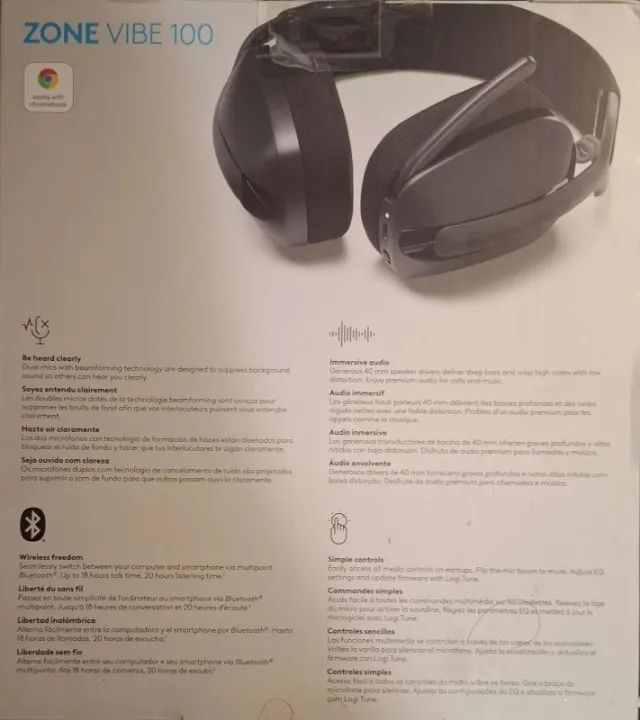 Headset Sem Fio Logitech Zone Vibe 100 - Grafite (Usado) - Foto 5