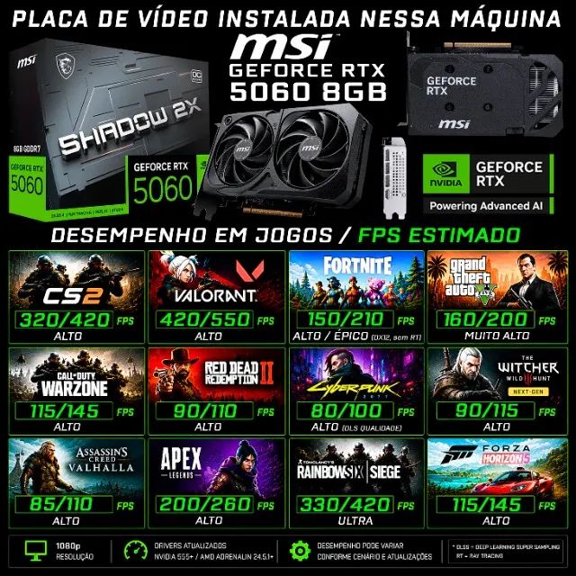 PC Gamer AMD/AM5 Ryzen 5 7600X  + RTX 5060 8GB | 16GB DDR5 | SSD 512GB | Novo - Foto 2